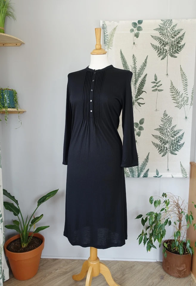 0039 ITALY Black Modal & Cashmere dress size M - Image 4 of 4