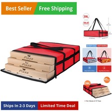 Insulated Pizza Delivery Bag for Carry Hot, 20" x 20" x 6" Carrier Warmer, In...