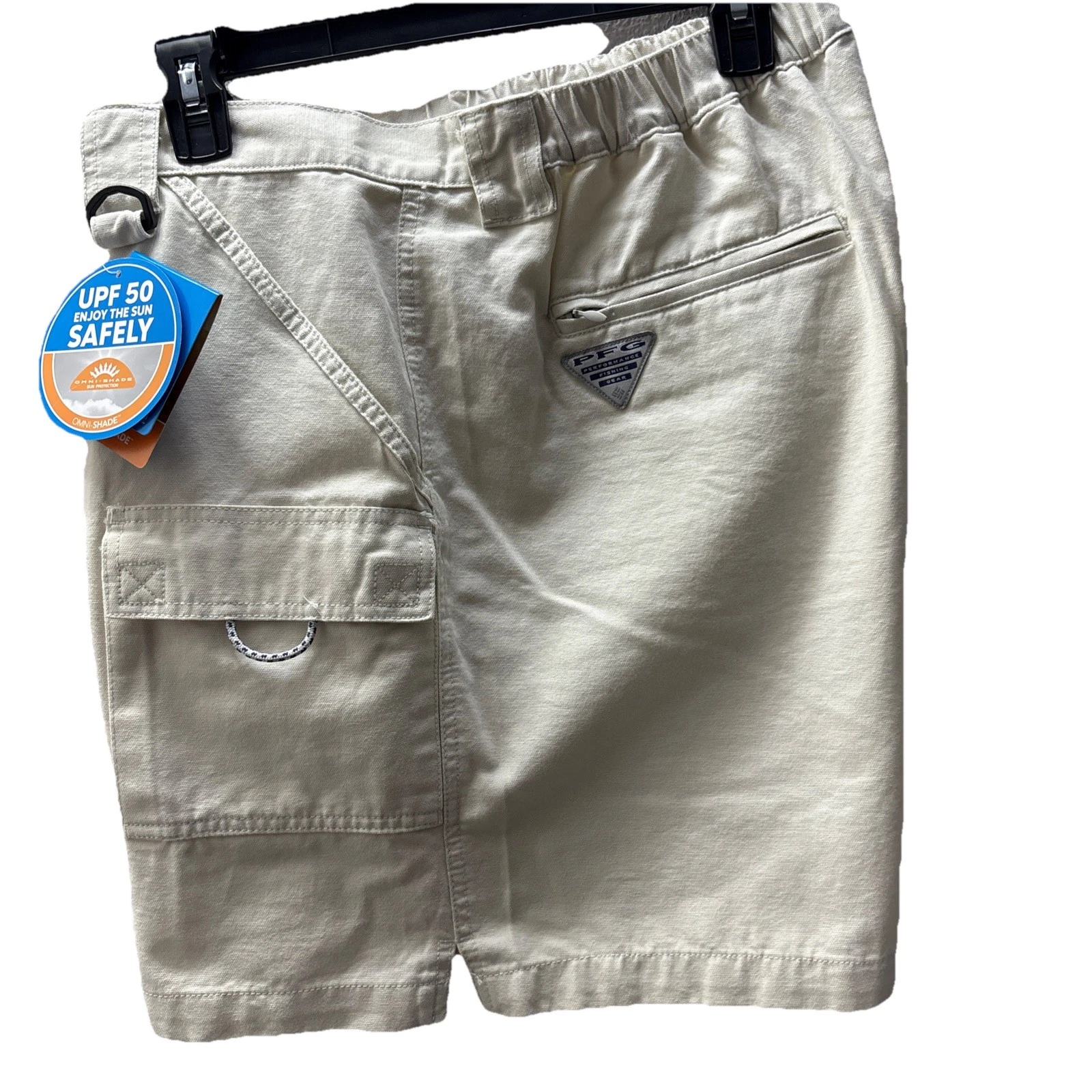 Columbia PFG Perfomance Omni Shade Shorts Mens Cream Size XXL