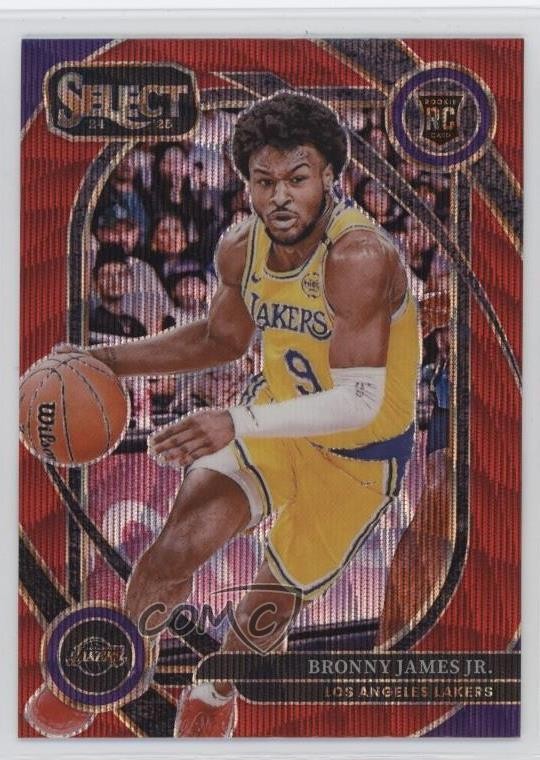 2024 Panini Select Courtside Red Wave Prizm Bronny James Jr #290 Rookie RC 5i3