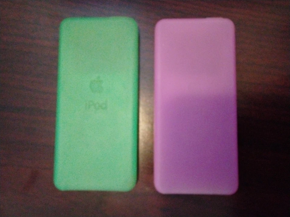 Nano tubos originais Apple iPod - Capas de silicone rosa e verde - Imagem 3 de 4