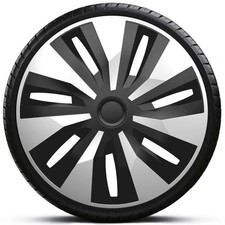 FÜR NISSAN NAVARA 16 ZOLL SILBER & SCHWARZ TIEFE SCHALE RADKAPPEN ORI