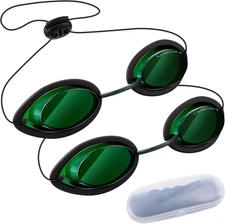 2-Pack IPL Safety Glasses OD4+ 200-2000nm UV400 Anti-Fog Adjustable Goggles Case