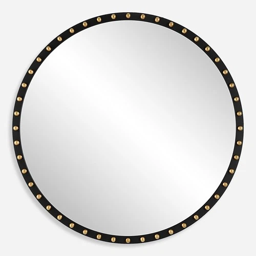 Uttermost 09949 Sele 50-3/8" Diameter Circular Flat Accent Mirror - Black - Picture 1 of 6