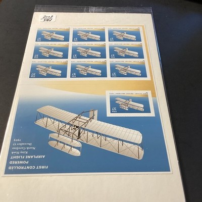 Scott#3783-2003-First Flight-Wright Brothers 1903 - Full sheet of 10 MNH-NIP-US