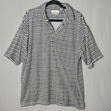 Vintage Terry Cloth Polo Laundromat Mens XL Striped 70s Retro Pullover Shirt