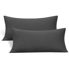 N Y HOME Stretch Toddler Pillowcases, Dark Gray, Small, Set of 2