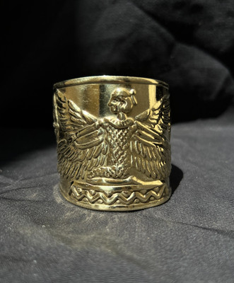 Ancient Egyptian Isis Winged Goddess Bracelet Protection Brass Cuff