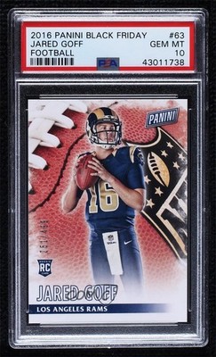 2016 Black Friday Football Rookies /499 Jared Goff PSA 10 GEM MT Rookie RC 04cw