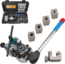 Brake Line Flaring Tool Kit For 3/16",1/4",5/16",3/8,4.75mmTubingw/Tubing Cutter