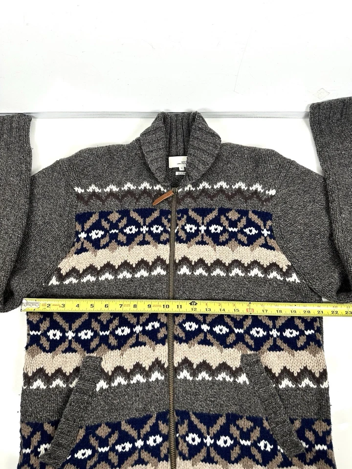 Jack Spade Warren Street Men’s Gray Zip Up Knit Mens Wool Cardigan Sz Large EUC - Image 4 of 4