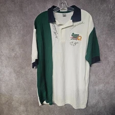 Autographed Vintage 90s Quaker State Racing Car Polo Shirt Mens XL Made in USA