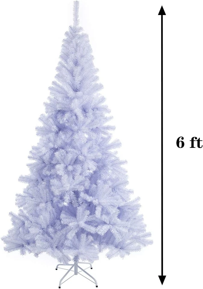 6 FT Premium White Artificial Christmas Tree 1000 Tips With Metal Stand - Image 3 of 4