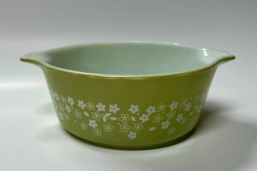 Pyrex 750ml 472-B Spring Blossom Crazy Daisy Lime Green Bowl