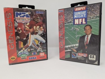 Sega Genesis NFL Lot Joe Montana  94 + ESPN Sunday Night NFL CIB