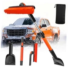 [2025 Upgrade Extendable Car Snow Brush and Ice Scraper [3-in-1] Clean Large