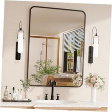 Black Bathroom Mirror for Over Sink - 22 30 22"L x 30"W Black Frame - Thin