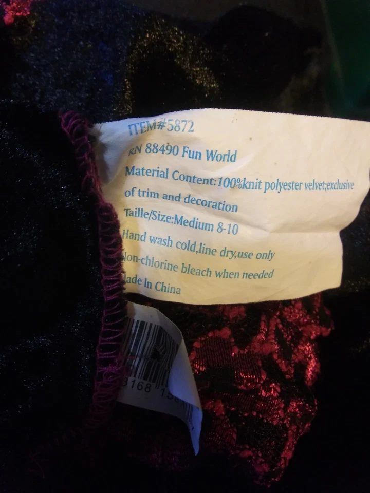 Fun World DIV Costume Dress Renaissance Maiden/Gothic Fairy Size 8-10 Medium - Image 3 of 3