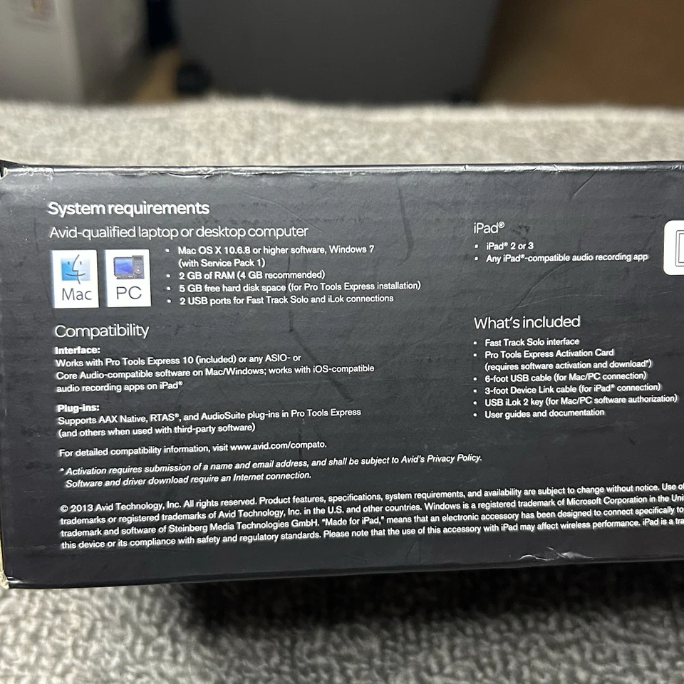 AVID Fast Track Solo to USB Audio Interface Guitar W/software Brand New SEALED - Image 4 of 4