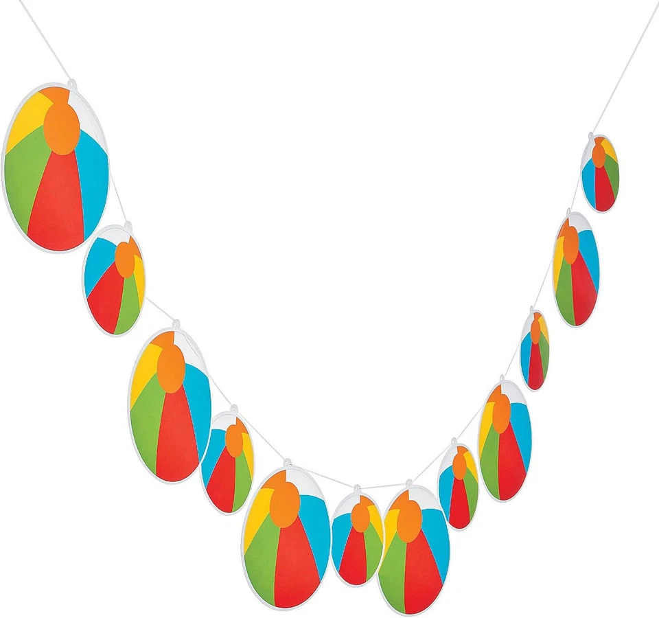 Guirnalda Colgante Bola de Playa (7 Pies de Largo) Decoración Fiesta Cumpleaños y Piscina - Multi C Foto 2 de 4