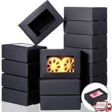 30 Kraft Paper Boxes W/ Clear Window Gift Packaging Treats Soap Favors New