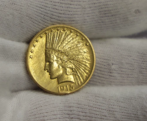 1915 US $10 Indian Gold Piece XF (Cleaned, Rim Nick)