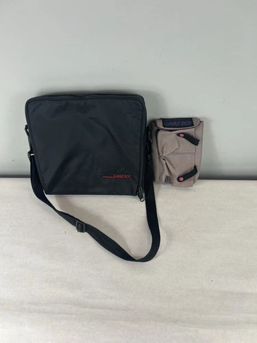 Original Nintendo Gameboy Black Canvas Carrying Case Bag Official Vibrate Lot 2