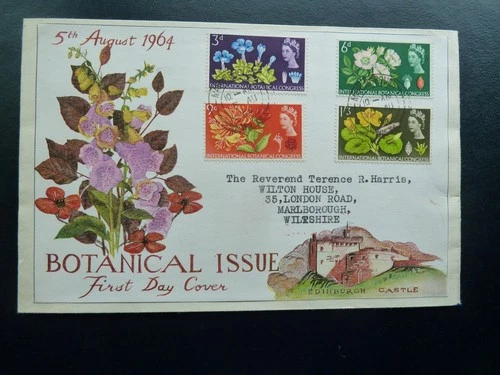 GB  First day   fdc from 1964 Botanical congress  Marlborough cds Non PHOSPHOR