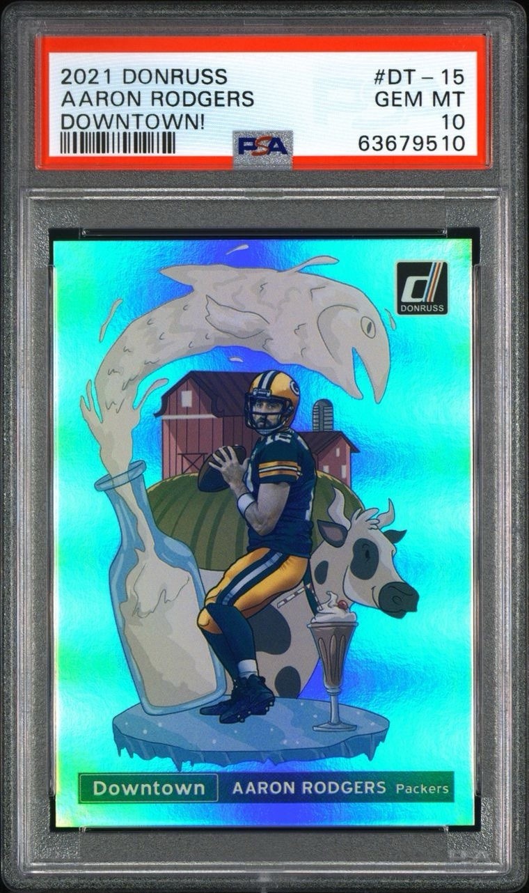 🔥 2021 Donruss Downtown Aaron Rodgers PSA 10 GEM MT Case Hit 🔥