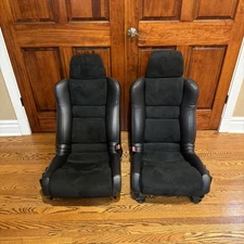 1991-2005 Acura NSX Factory Seats Perforated Black Red Stitching