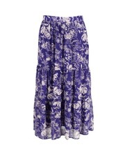 Ba&Sh Uria Floral Print Tiered Skirt In  Poly...