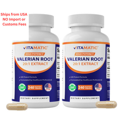 Vitamatic 2 Pack Valerian Root Extract 20:1   240 Count (Pack of 2) 