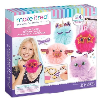 Make It Real DIY Cuddle Mob Kit - Create 4 Adorable Pom Office Product