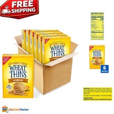 Crispy Bulk Whole Grain Wheat Crackers - Healthy, Cholesterol-Free 6-Pack