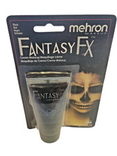 Mehron Fantasy F/X Water-Based Makeup Black Noir 1oz Halloween Face Paint - New