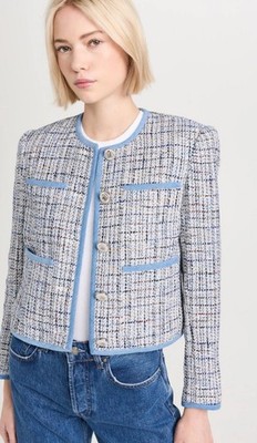 NWT Veronica Beard Darla Jacket in Blue Multi Tweed Blazer size 8  $698 now $395