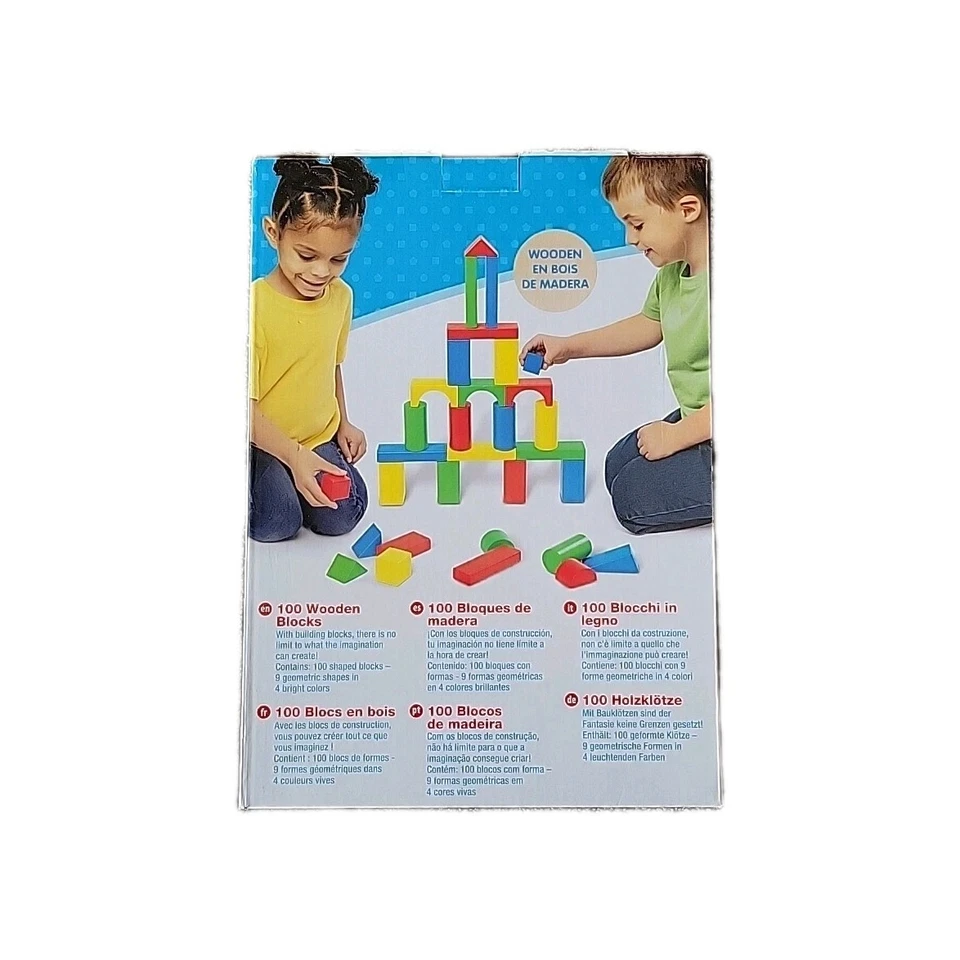 100 Piece Melissa & Doug Wooden Building Blocks Toy Set Classic Toys Kids New - Image 2 of 4