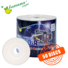 Banana Mini DVD-R 4x 8cm 3" Disc 1.4 GB Blank DVD Recordable Printable 50 Discs
