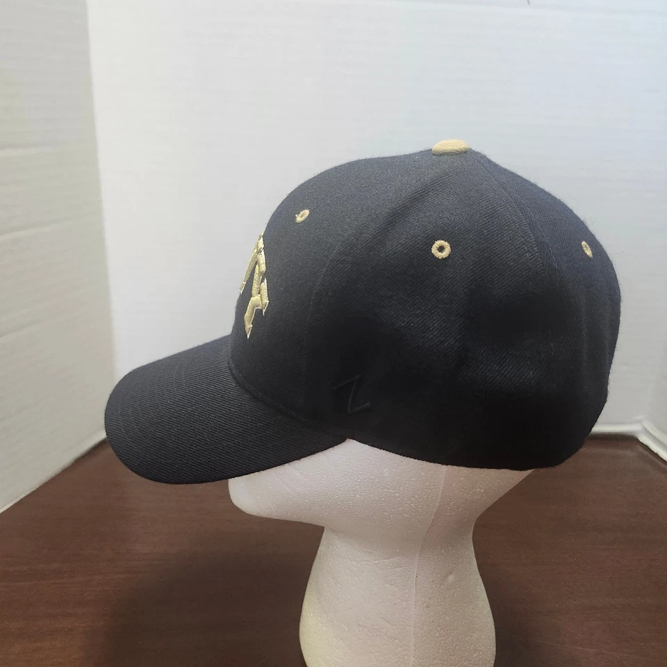 Navy Midshipmen Hat Cap Black Gold Embroidered Baseball Cap Fitted 7 1/2 - Image 3 of 4