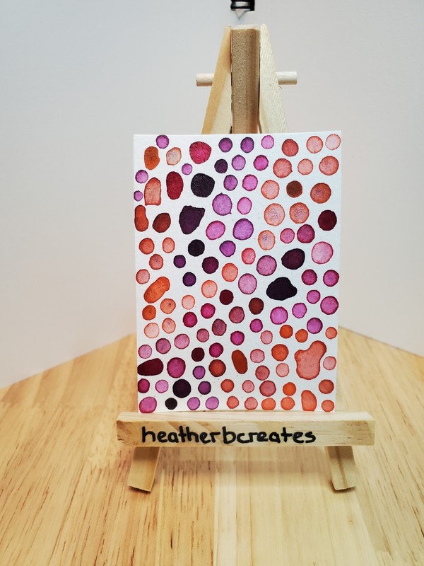 ACEO Original Abstract Acrylic Ink Painting by heatherbcreates, Color Drops 2
