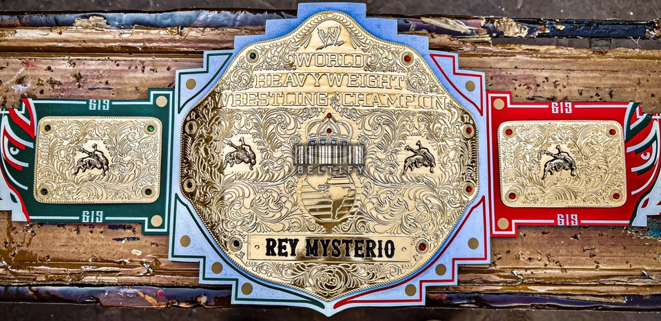 Rey Mysterio Signature Series Wrestling Championship Replica Title Belt Adult - Image 4 of 4