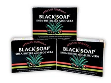 (Pack of 3) African Formula Black Soap with Shea Butter & Aloe Vera Bar – 3.5 oz