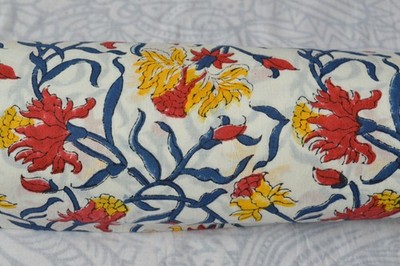 10 Yard Hand Block Floral Print 100%Cotton Fabric NO TARRIF CHARGES 100% ZK_180