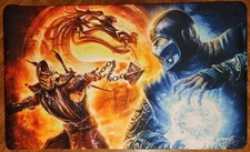 Mortal Kombat sorpion Playmat card game desk Mouse Pad TCG CCG MTG 24 x 14