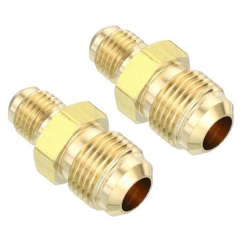 2pcs 1/4" x 3/8" Brass Tube Fitting Flare Tube Fitting