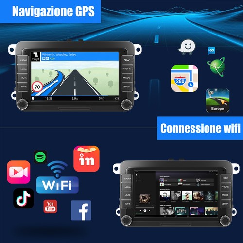 Autoradio DAB+ Carplay Android 13 32G GPS RDS +CAM Per VW GOLF 5 6 Passat Touran - Foto 9 di 15