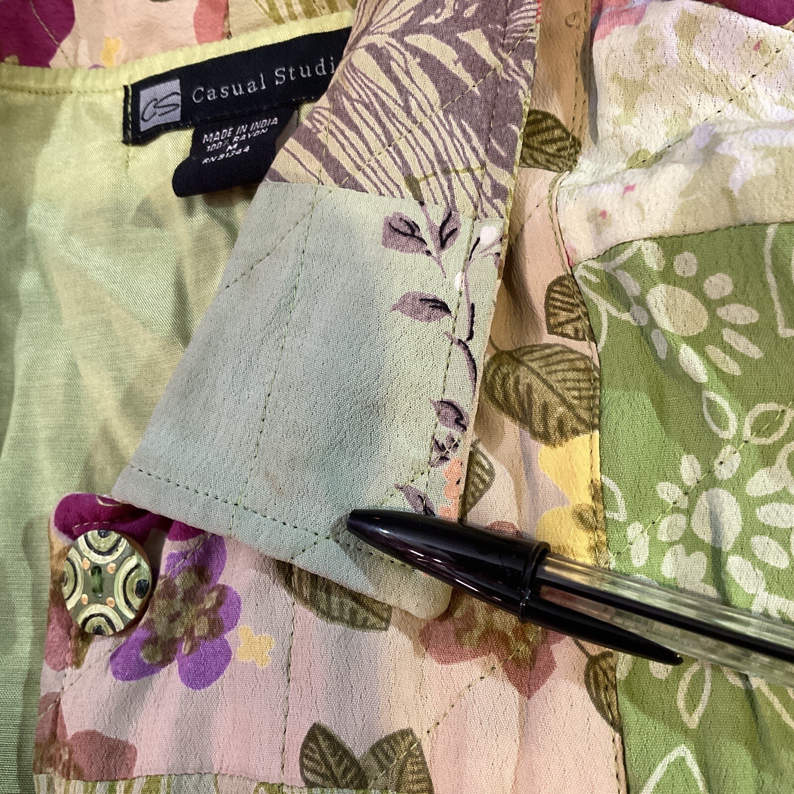 Casual Studio Women's Jacket Green Patchwork Colo… - image 3