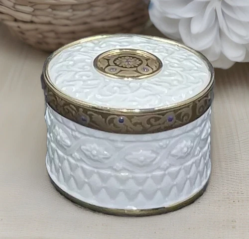 Trinket Box Lenox China Treasures Collection Heirloom Round Gold Enamel Accents