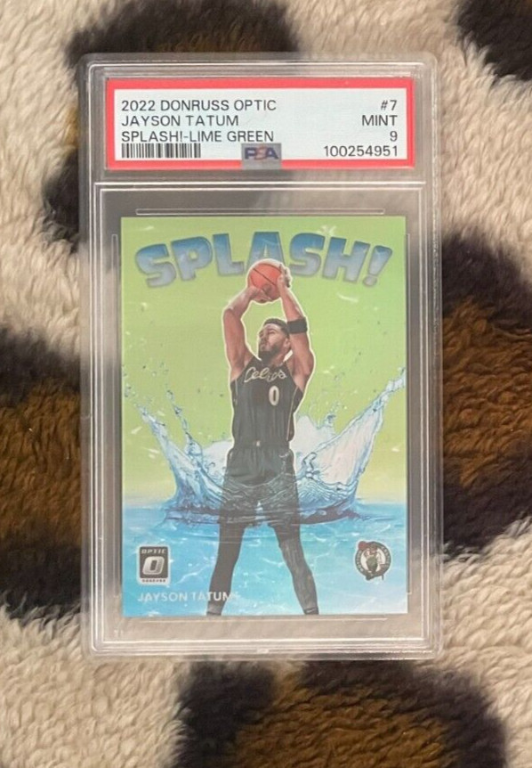 (PSA 9) 2022 Donruss Optic Jayson Tatum Splash Lime Green #7 84/149