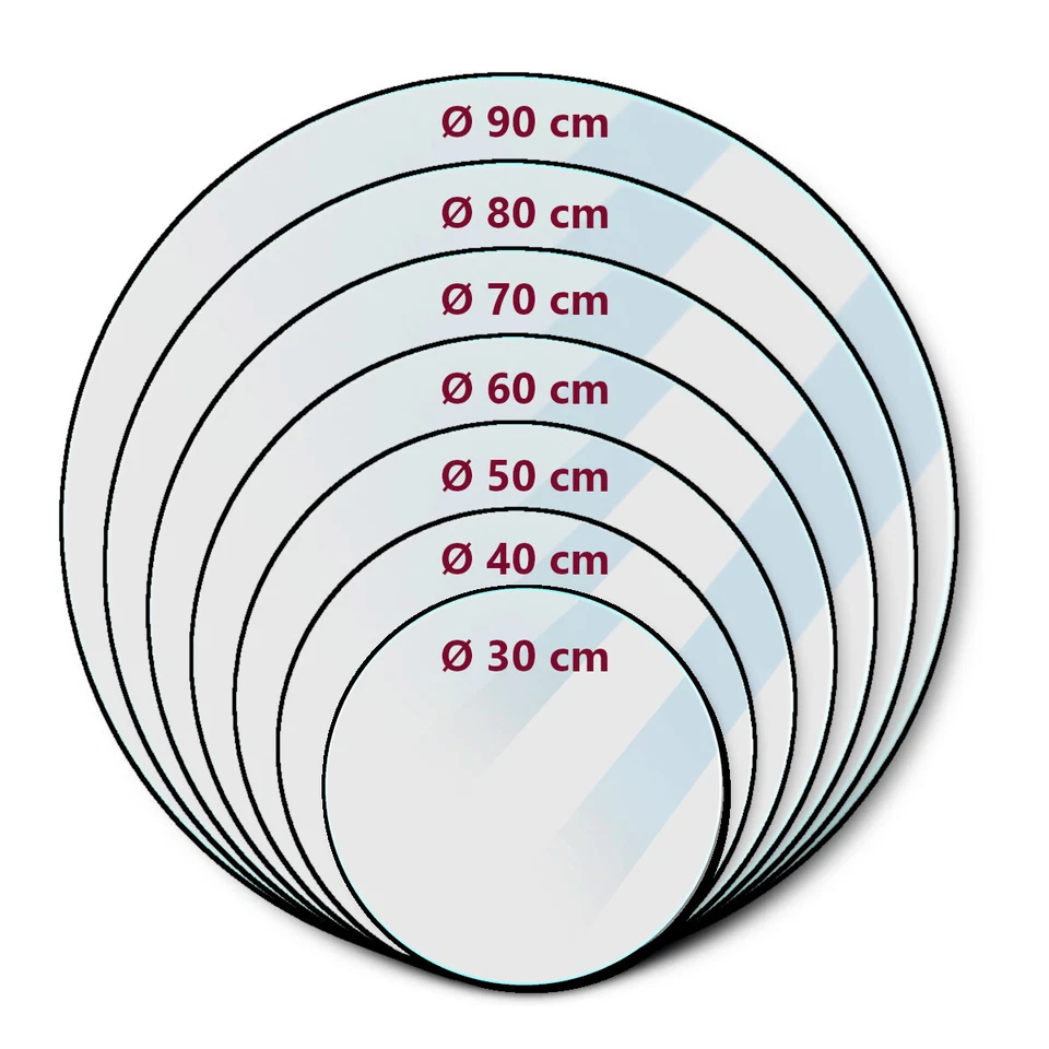 Glasplatte Glasscheibe Tisch Kaminschutzplatte Kaminofen Boden Deko Ø 30–90 cm - Bild 2 von 4